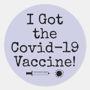 I Got the Covid-19 Vaccine Simple Lavender Classic Round Sticker