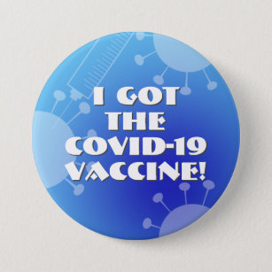 I Got the Covid-19 Vaccine Two-Tone Blue Ombre 7.5 Cm Round Badge