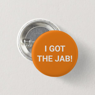 I got the Jab orange white Vaccinated pin button