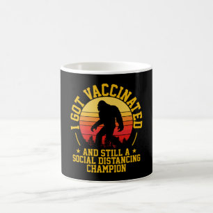I GOT VACCINATED Bigfoot Retro Coffee Mug