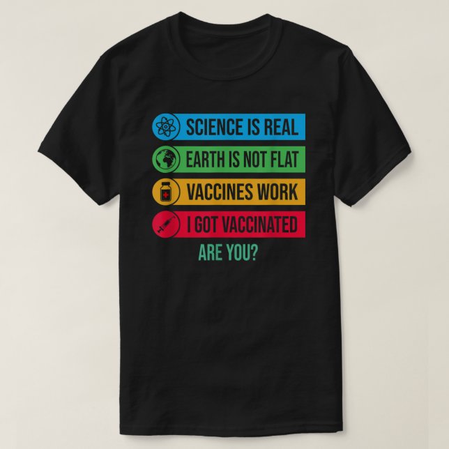I Got Vaccinated Pro Vaccine Cute Science And Vacc T-Shirt (Design Front)