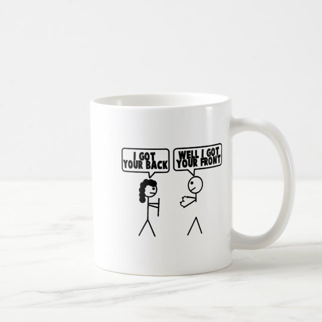 I Got Your Back - Front Stick Figure Stick Man Pri Coffee Mug (Right)