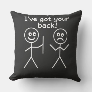 I Got Your Back Stick Figure Graphic Friendship  Cushion