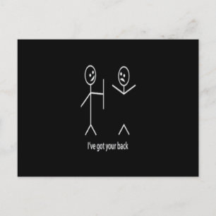 I Got Your Back Stick Figure Graphic Friendship.pn Postcard