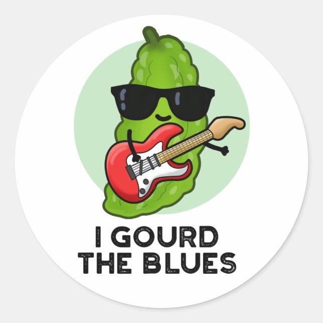 I Gourd The Blues Funny Veggie Pun  Classic Round Sticker (Front)