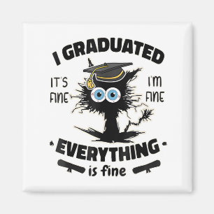 I Graduate Class Funny Black Cat Graduation Magnet