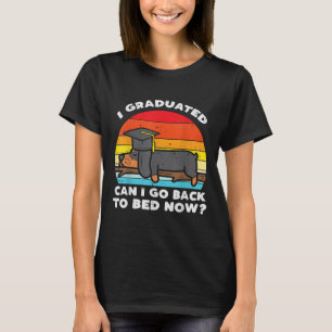 I Graduated Back To Bed Dachshund Dog Senior Class T-Shirt