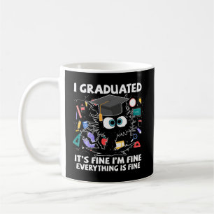 I Graduated Class Of 2023 Black Cat School Graduat Coffee Mug