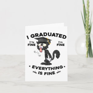 I Graduated Graduate Cl 2025 Funny Black Cat Gradu Card