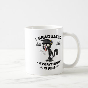 I Graduated Graduate Cl 2025 Funny Black Cat Gradu Coffee Mug