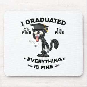 I Graduated Graduate Cl 2025 Funny Black Cat Gradu Mouse Pad
