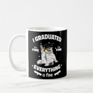 I Graduated Graduate Class 2023 Black Cat Graduati Coffee Mug