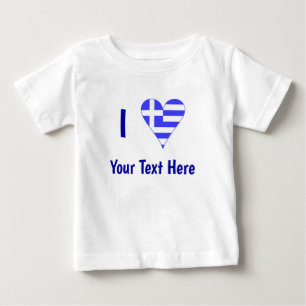 I (Greek Heart Flag) Your Text Baby T-Shirt