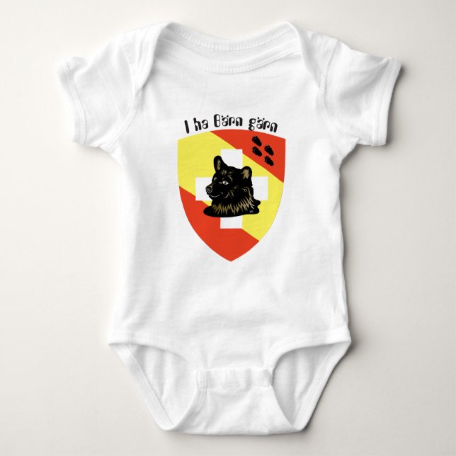 I ha bear garnish T-shirt Baby Bodysuit (Front)