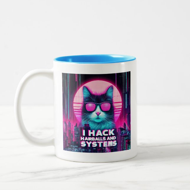 I Hack Hairballs and Systems Two-Tone Coffee Mug (Left)