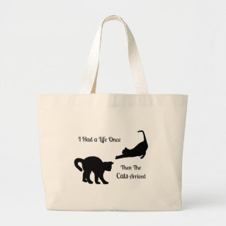 I Had A Life Once Cat Jumbo Tote Bags