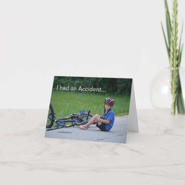 I had an Accident.. Bicycle Crash Notecards (Front)