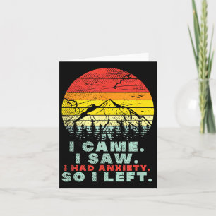 I Had Anxiety, Vintage Sunset Hiking Funny Mental Card