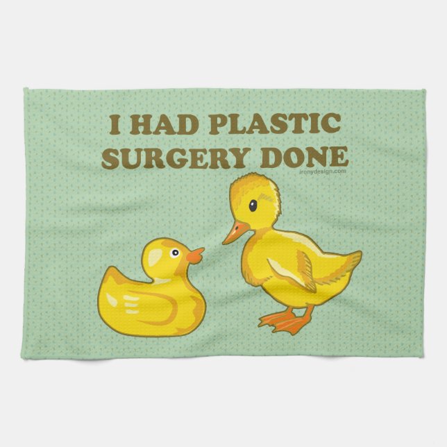 I Had Plastic Surgery Done Tea Towel (Horizontal)