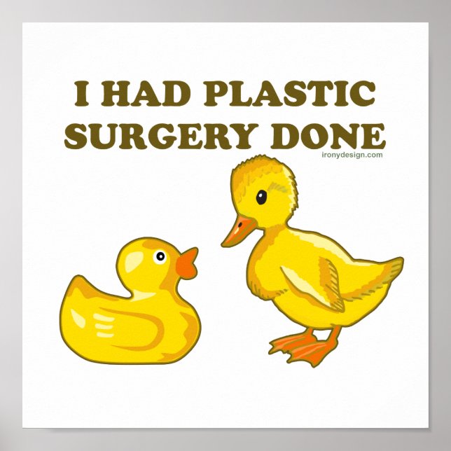 I Had Plastic Surgery Ducks Funny Poster (Front)