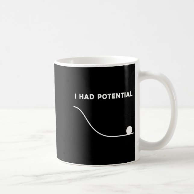 I Had Potential Funny Sarcastic Minimal Quote Coffee Mug (Right)