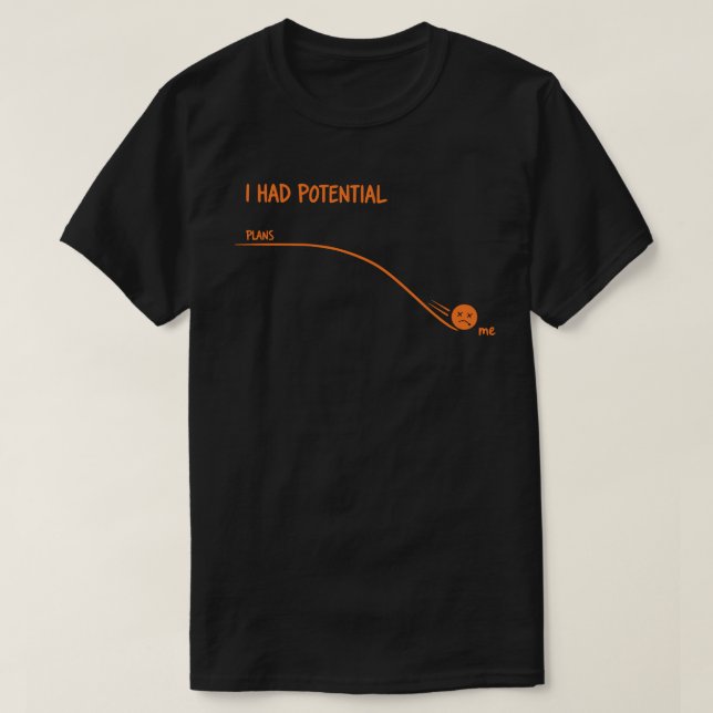  I Had Potential Plans vs Me Funny Procrastination T-Shirt (Design Front)