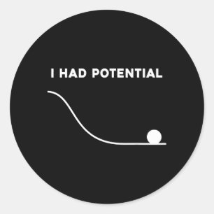 I Had tential Funny Sarcastic Minimal Quote Classic Round Sticker