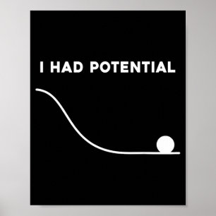 I Had tential Funny Sarcastic Minimal Quote Poster