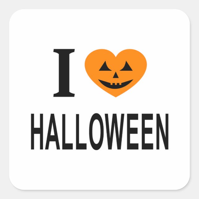 I ❤️ HALLOWEEN I LOVE HALLOWEEN I HEART HALLOWEEN SQUARE STICKER (Front)