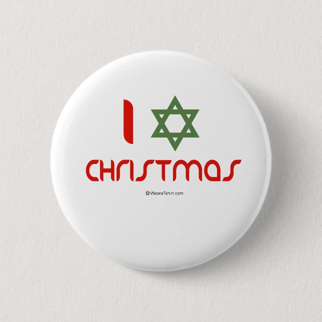 I Hanukkah Christmas green 6 Cm Round Badge (Front)