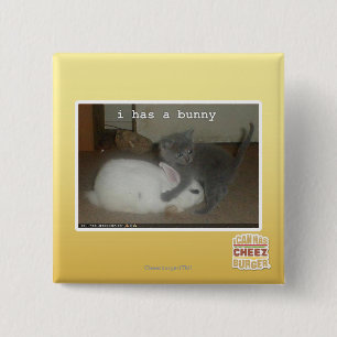 I has a bunny 15 cm square badge