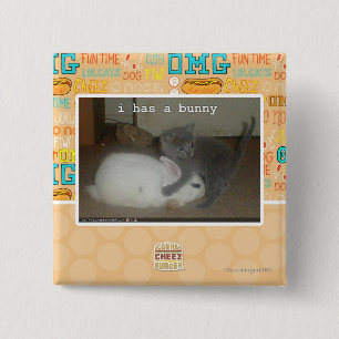 I has a bunny 15 cm square badge