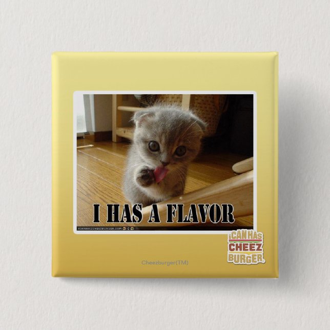 I has a flavour 15 cm square badge (Front)