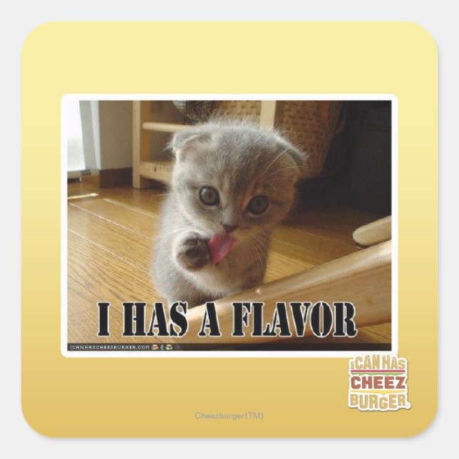 I has a flavour square sticker (Front)