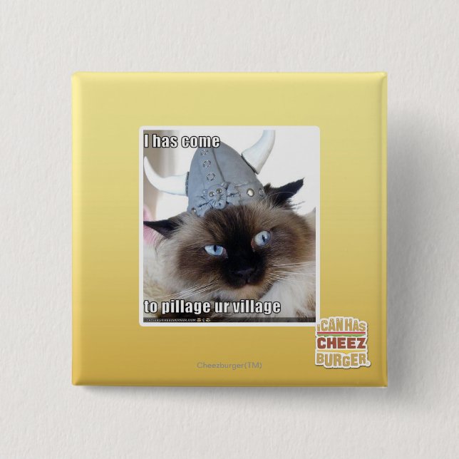 I has come to pillage ur village 15 cm square badge (Front)