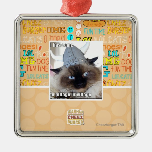 I has come to pillage ur village metal ornament (Front)