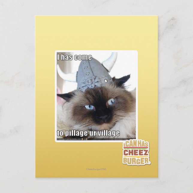 I has come to pillage ur village postcard (Front)