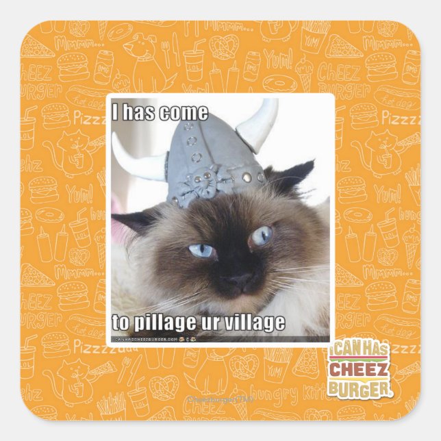 I has come to pillage ur village square sticker (Front)