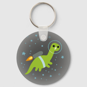 “I Has Jetpack!” Flying Brontosaurus with Jetp Key Ring