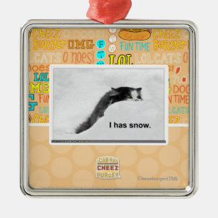 I has snow. metal tree decoration