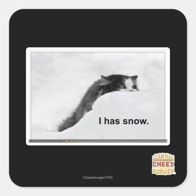 I has snow. square sticker (Front)