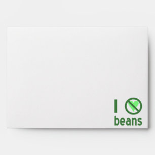 I Hate Beans Green Text Envelopes
