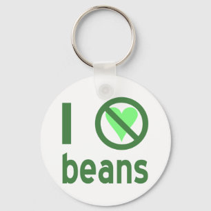 I Hate Beans Green Text Key Ring