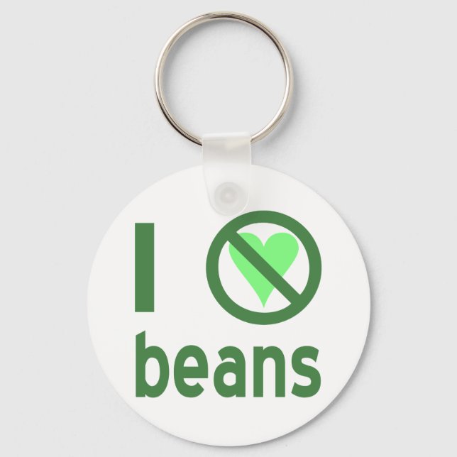 I Hate Beans Green Text Key Ring (Front)