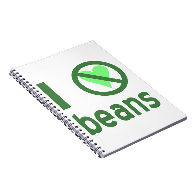 I Hate Beans Green Text Notebook (Right Side)