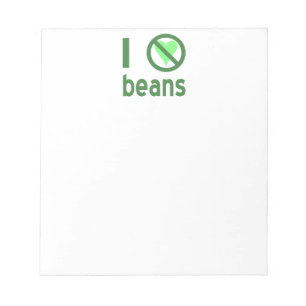I Hate Beans Green Text Notepad