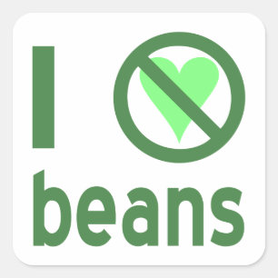 I Hate Beans Square Sticker