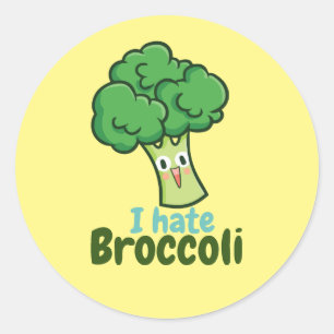 I Hate Broccoli Boy's Round Sticker