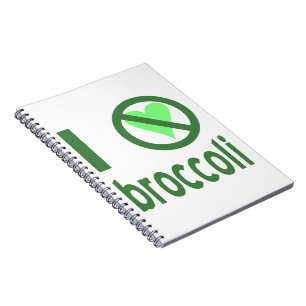 I Hate Broccoli Green Text Notebook