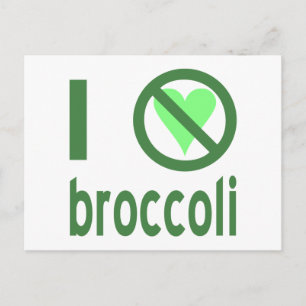 I Hate Broccoli Green Text Postcard